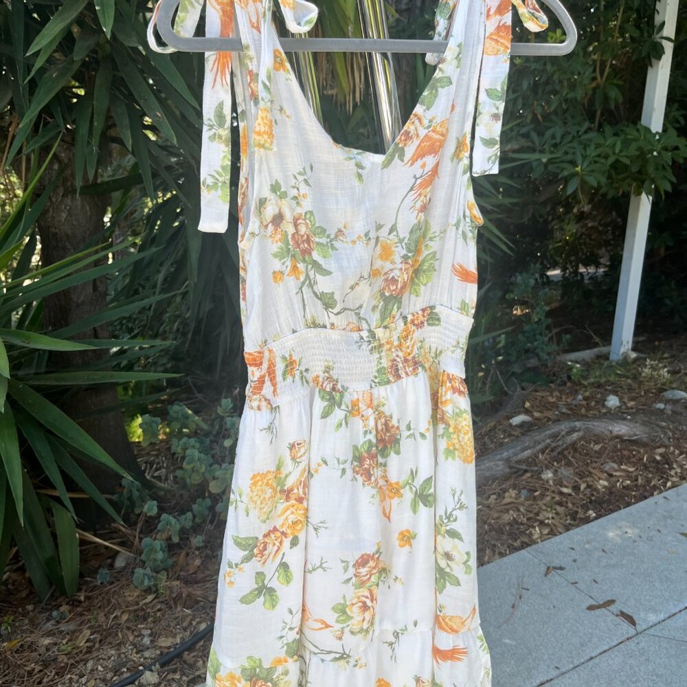Blue Pepper Ivory Floral V-Neck Dress